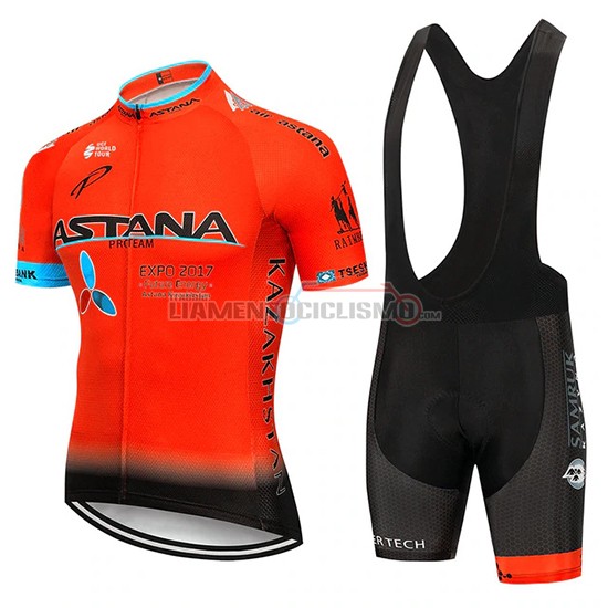 Abbigliamento Ciclismo Astana Manica Corta 2019 Arancione